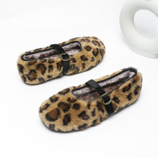 Fleece-lined Platform Round Toe Large Size Women's Shoes