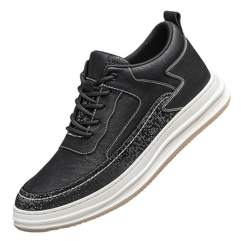 Men's Invisible Height Increasing Two-layer Leather Trendy Casual Shoes