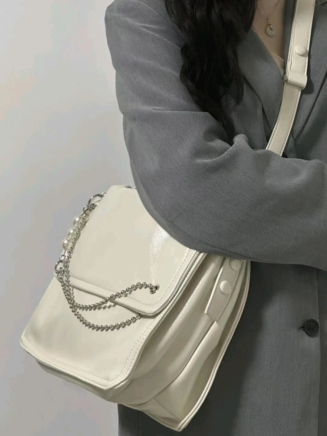 Pearl Chain Commuter's All-matching Shoulder Crossbody Bag