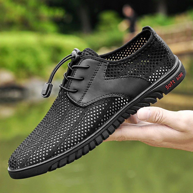 Summer Breathable Hollow Surface Sneakers Men's Mesh Shoes Thin