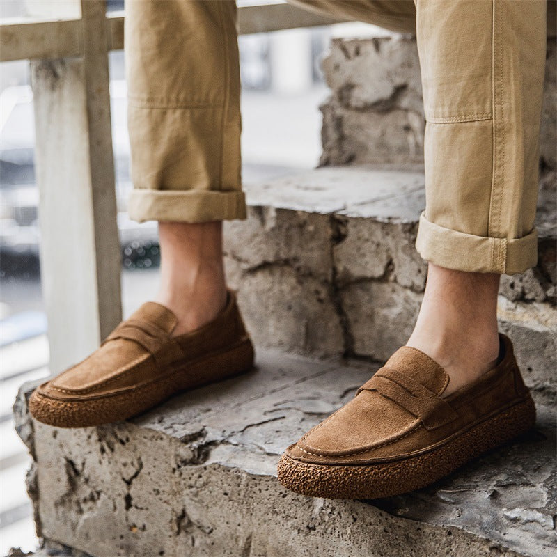 Chaussures décontractées tendance en cuir véritable et daim pour hommes