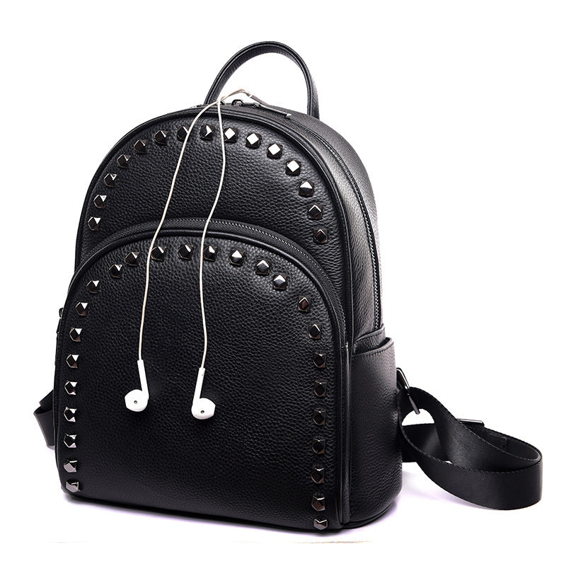 Mochila informal de cuero de moda para mujer que combina con todo