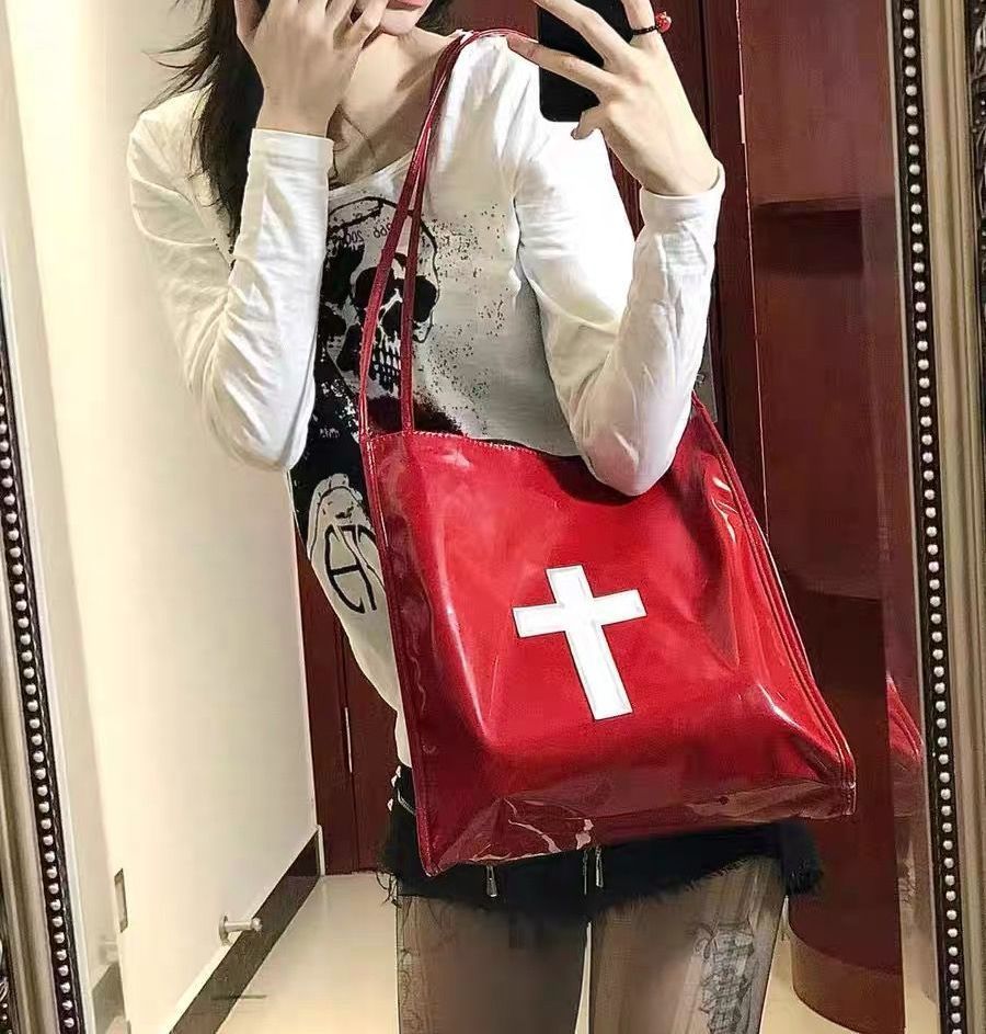 Bolso de mano navideño con forma de cruz para Halloween