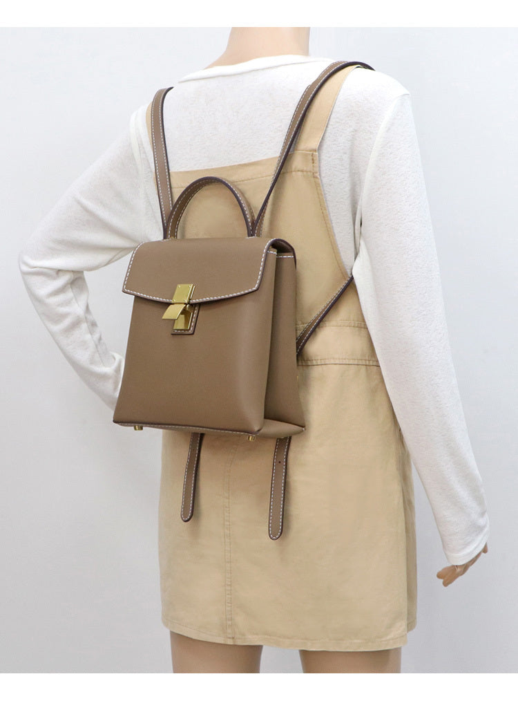 Fashion Simple Backpack Leather Homemade Leather Bag