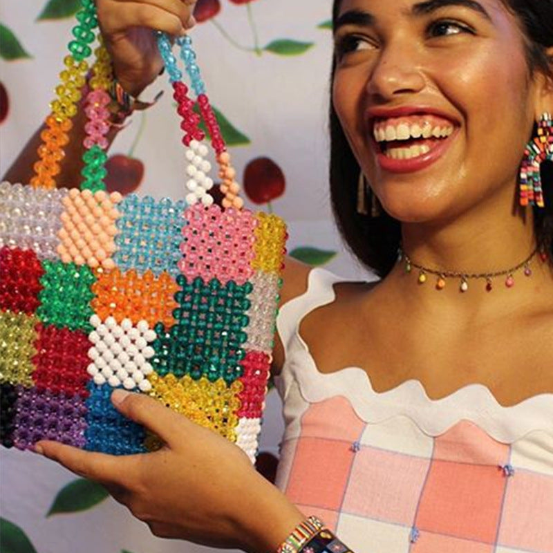 Woven Beaded Bag With Various Pattern Puzzles