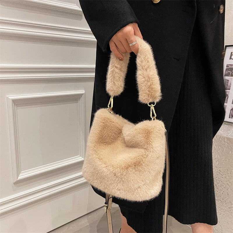 Faux Fur Rabbit Plush Shoulder Crossbody Bag