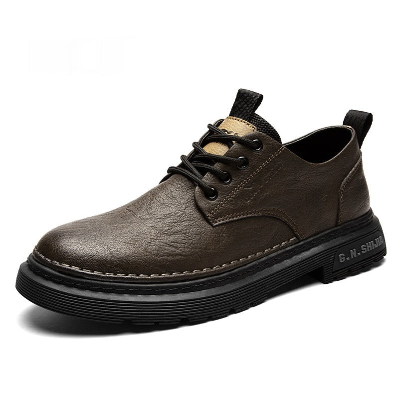 Men's Summer Breathable Casual Leather Shoes Martin Boots