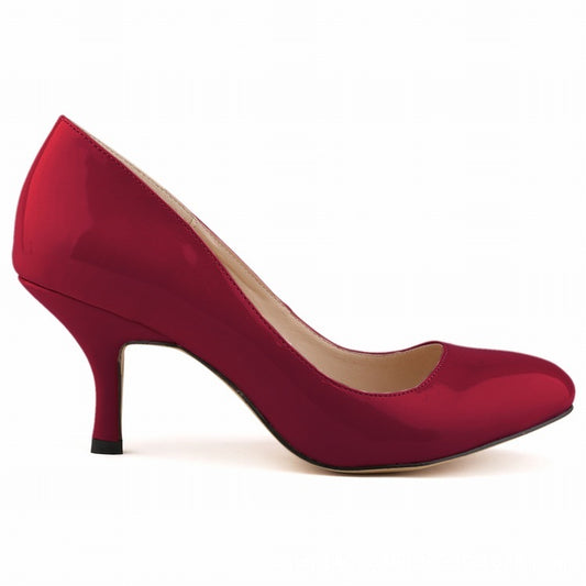 Pointed Low-cut Thin Mid-heel Candy-colored Shoes