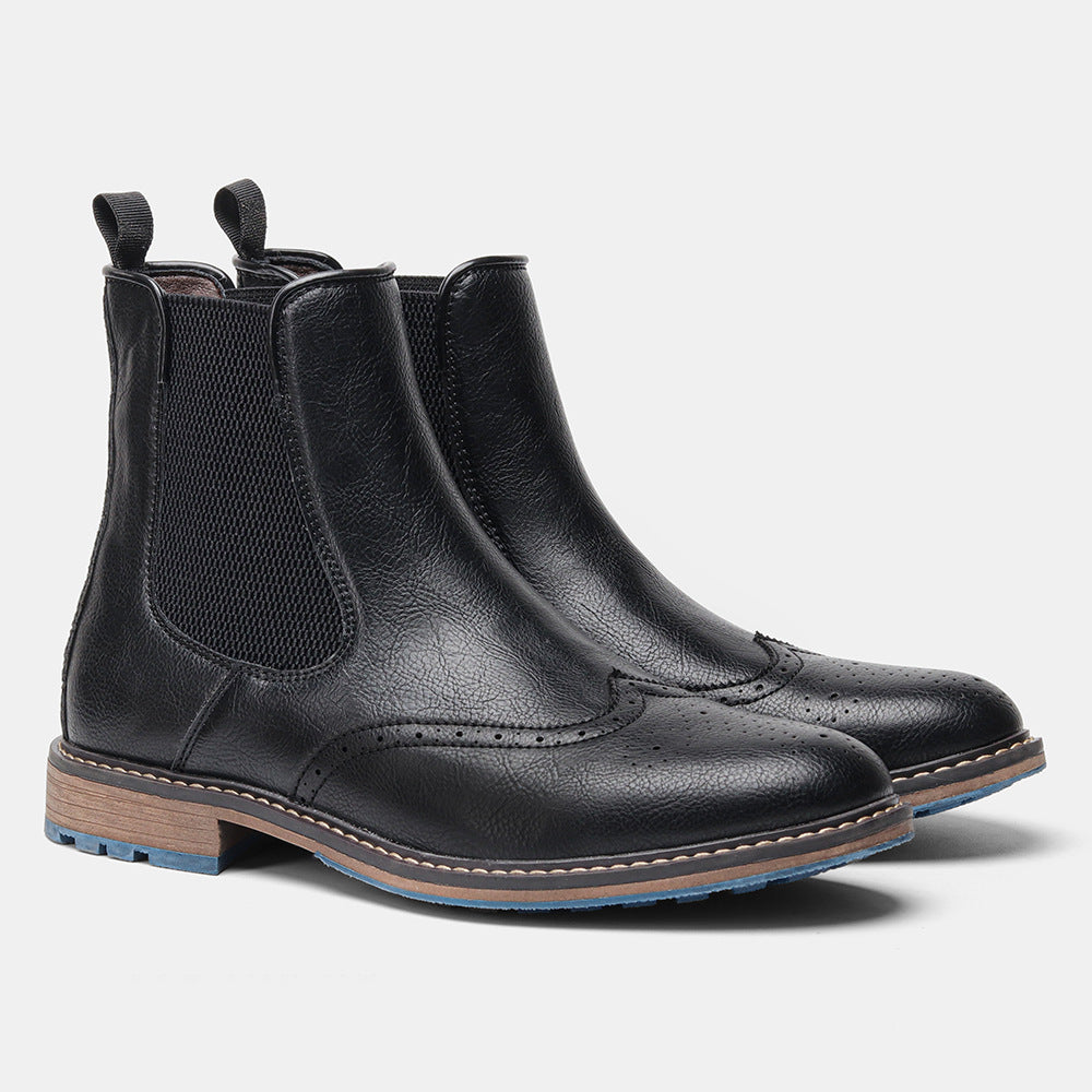 Bottines mi-hautes sculptées décontractées à la mode pour hommes