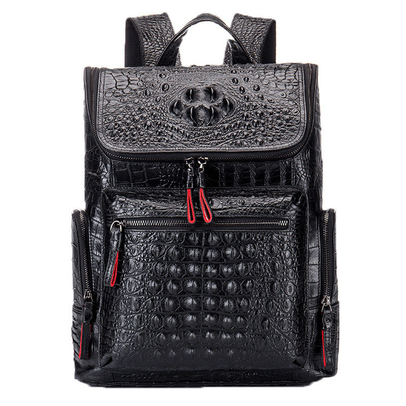 Pattern Backpack Top Layer Cowhide