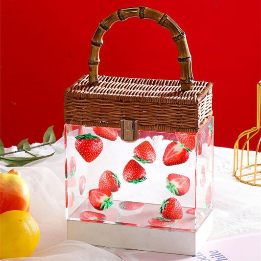 Bolso de mano de acrílico transparente con forma de helado para mujer, elegante y de lujo