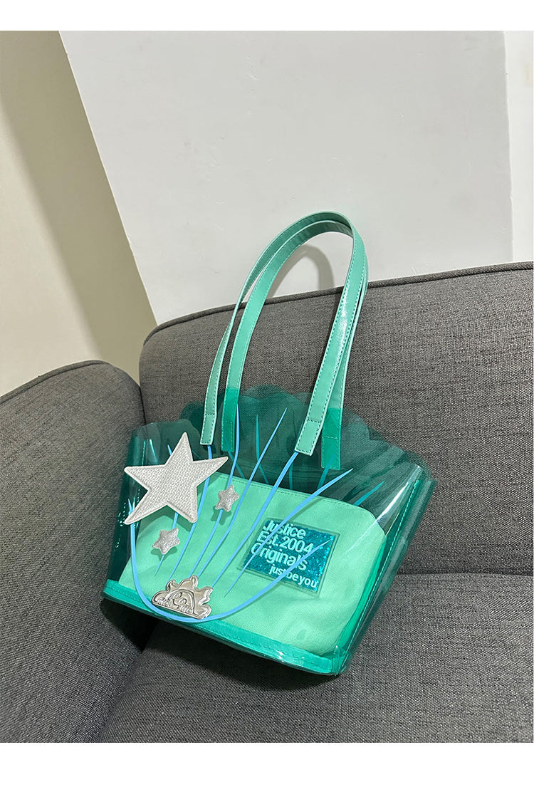 Bolso de mujer con diseño de estrella de cinco puntas hecho a mano para debajo del brazo