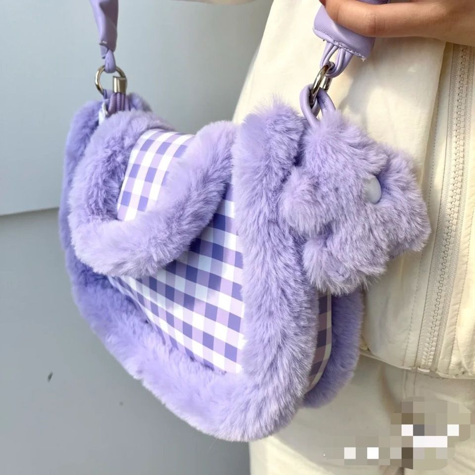 Sac à bandoulière en peluche pour femme automne et hiver