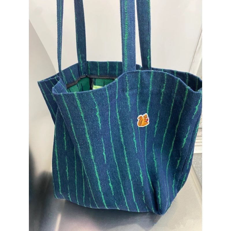 Sac en toile denim pour femme de style coréen pour étudiante