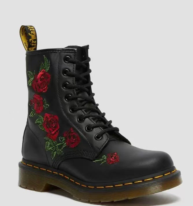 Bottes brodées de fleurs de style ethnique Fanghe