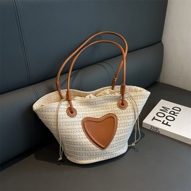 Sac fourre-tout en paille simple pour femme