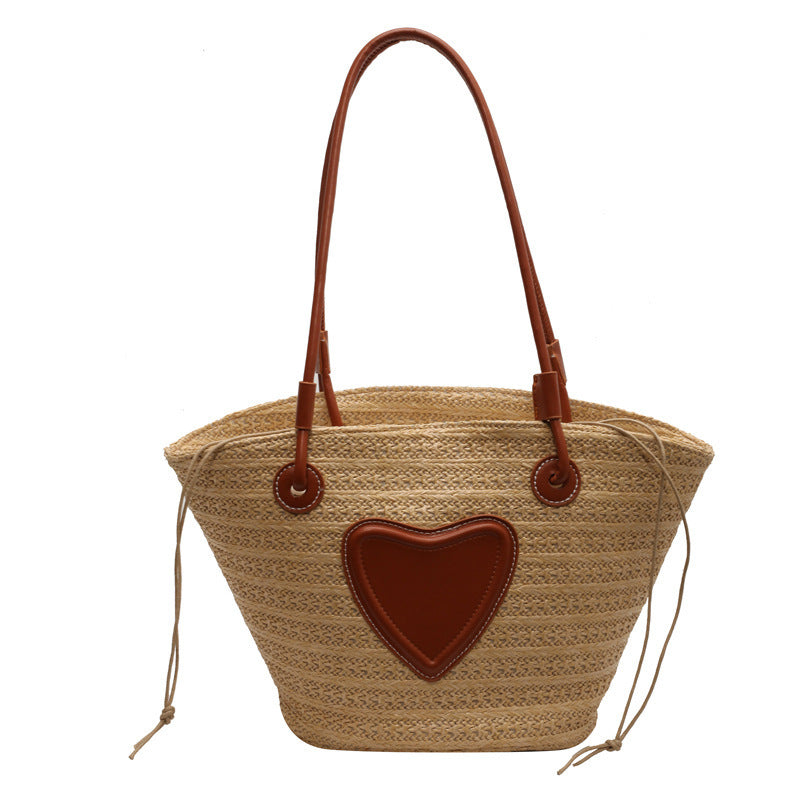 Sac fourre-tout en paille simple pour femme