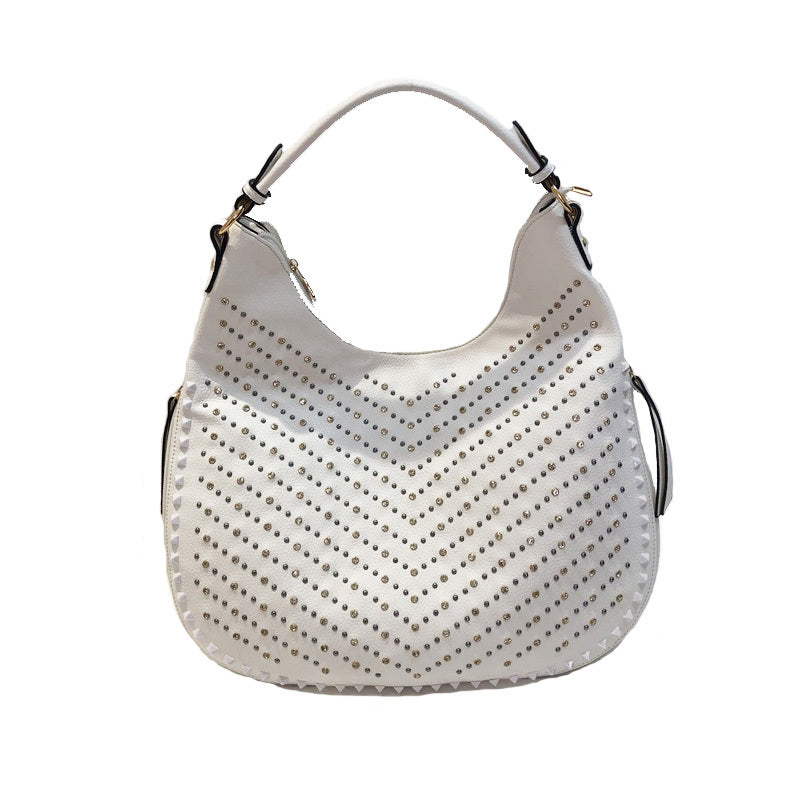 Sac messager à bandoulière simple pour femme avec diamant