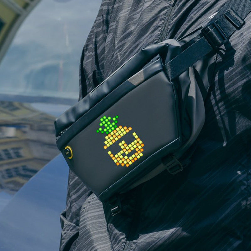 Men's LED Screen Pixel Crossbody Shoulder Bag