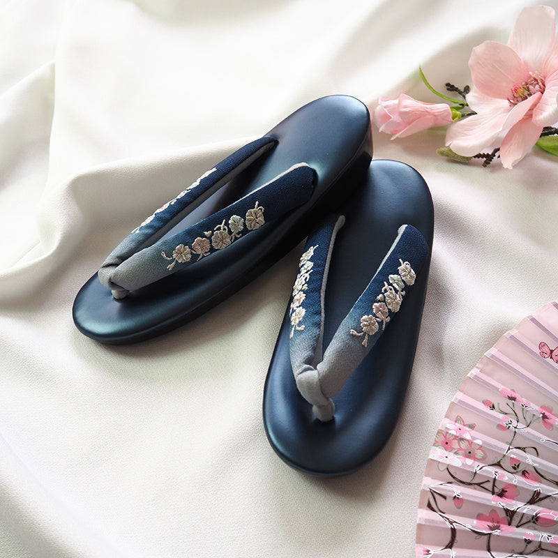 Japanese Formal Kimono Women's Shoes Embroidered Gradient Sandals