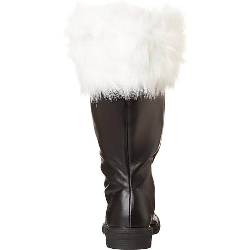 Bottes de Noël en peluche blanche pour vieil homme Halloween