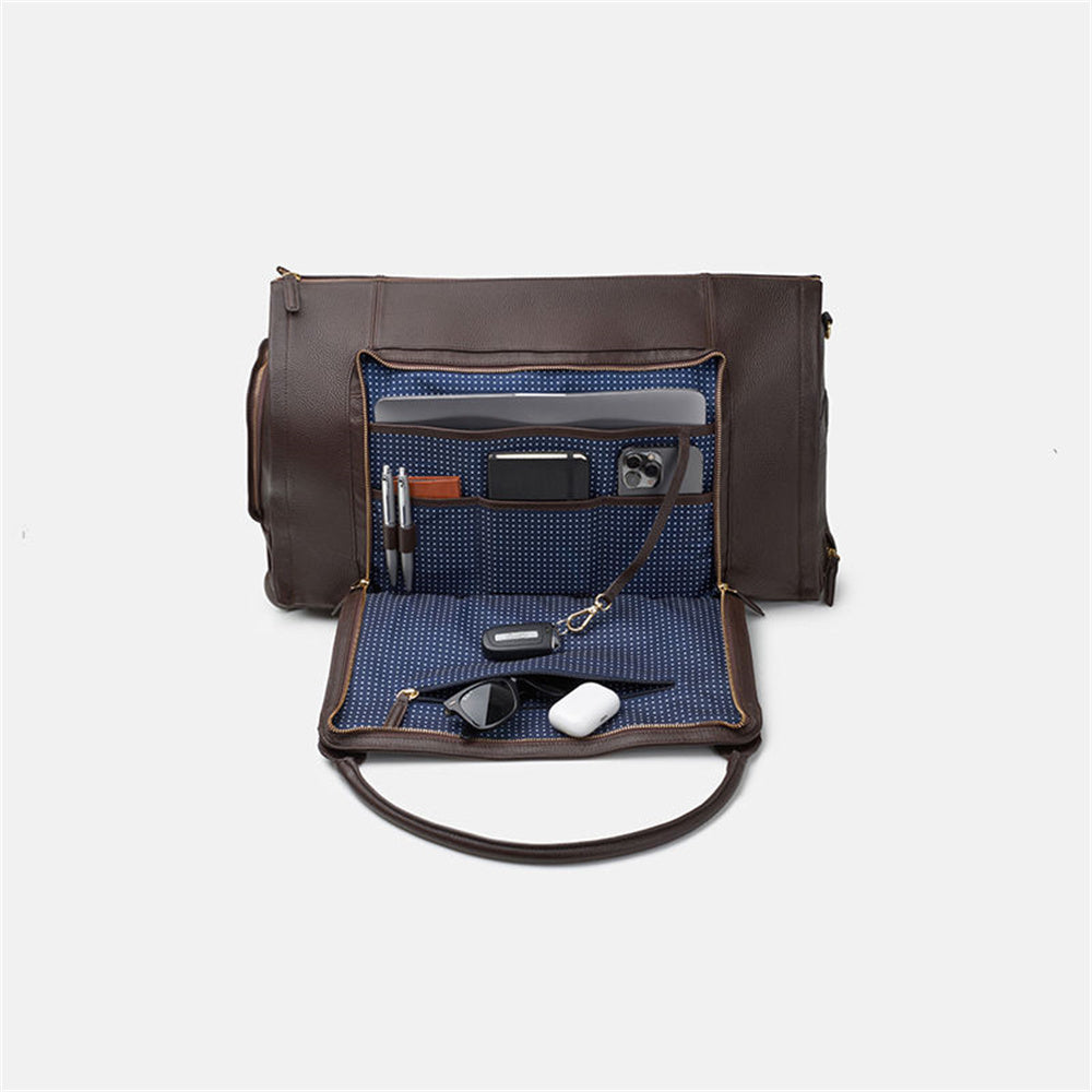 Bolso de viaje para hombre, de piel, impermeable, grande