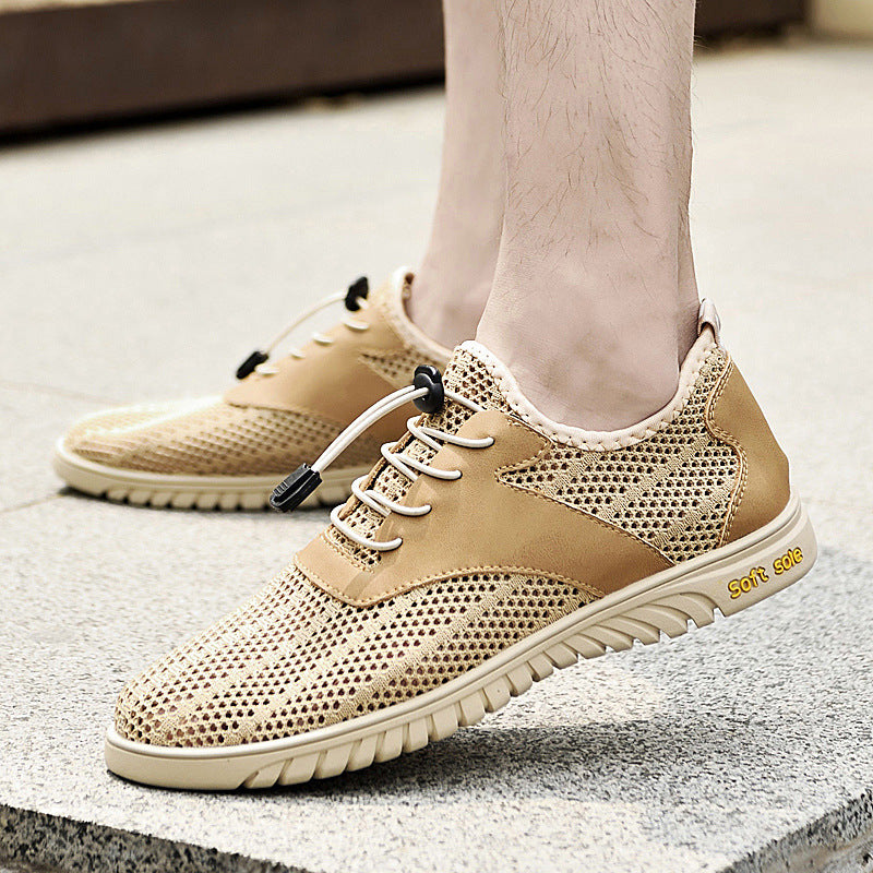 Zapatos de malla transpirables de moda para hombre, deportivos de verano