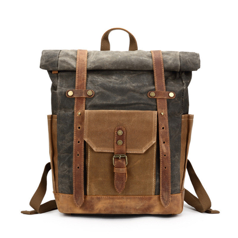 Men's Fashion Vintage Leather Canvas Laptop Bag