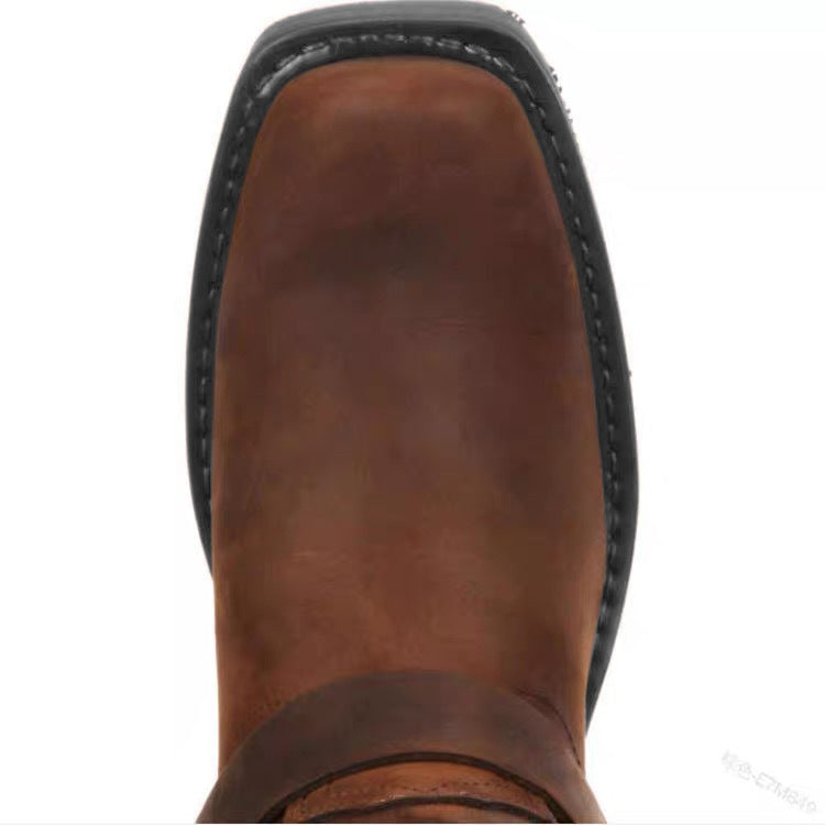 Botas cortas de moda Zapatos de hombre Tacón cuadrado