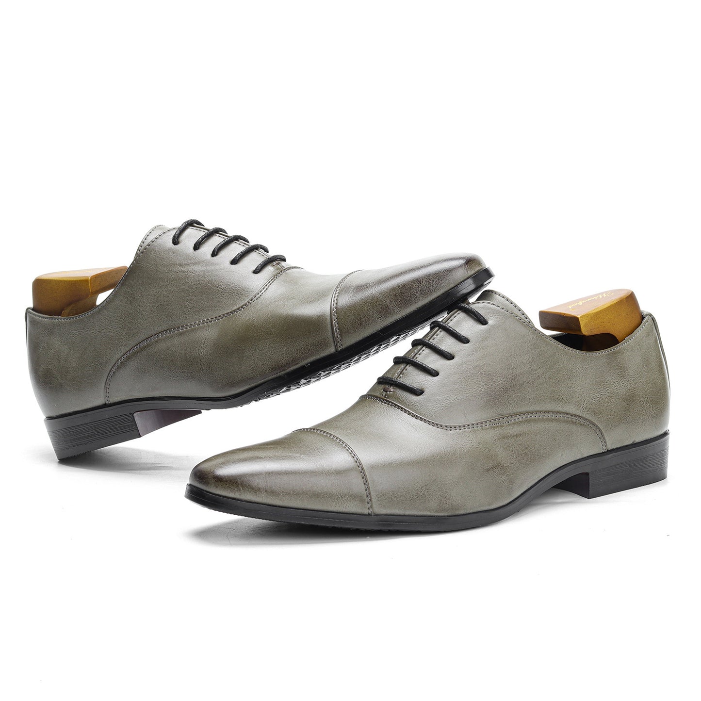 Zapatos de negocios Oxford de alta gama con punta, cómodos, clásicos, británicos, retro, de colores ruborizados