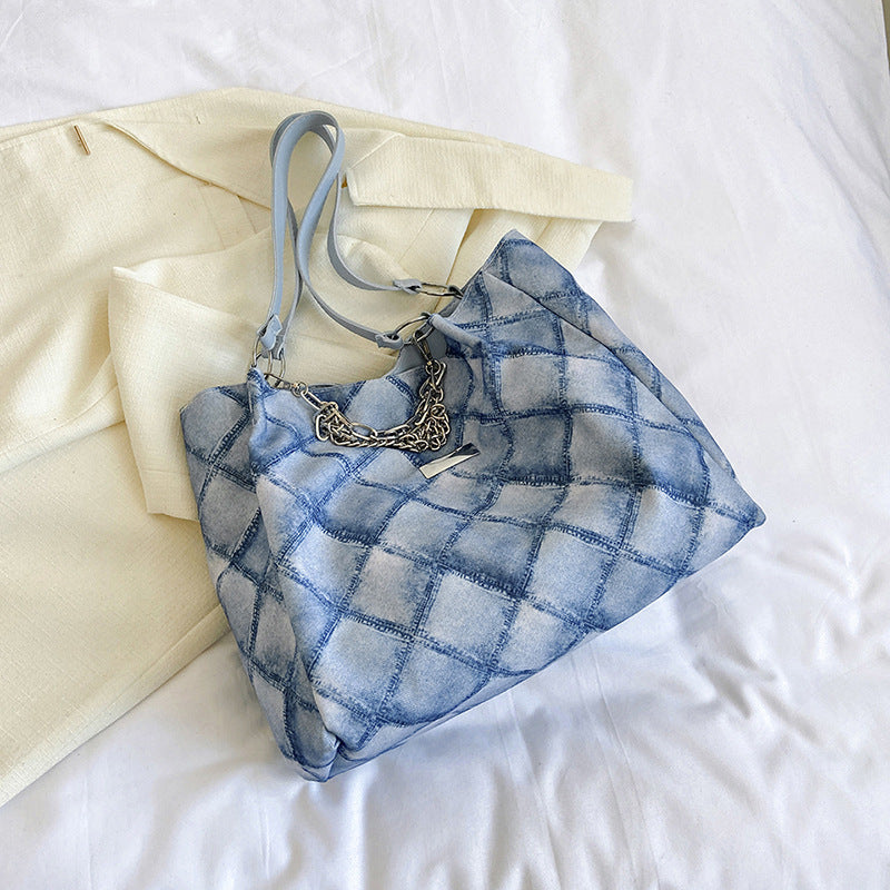 Grand sac à bandoulière en toile avec chaîne