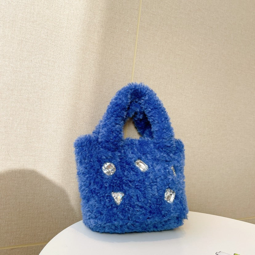 Sac à bandoulière simple à chaîne en strass pour femme