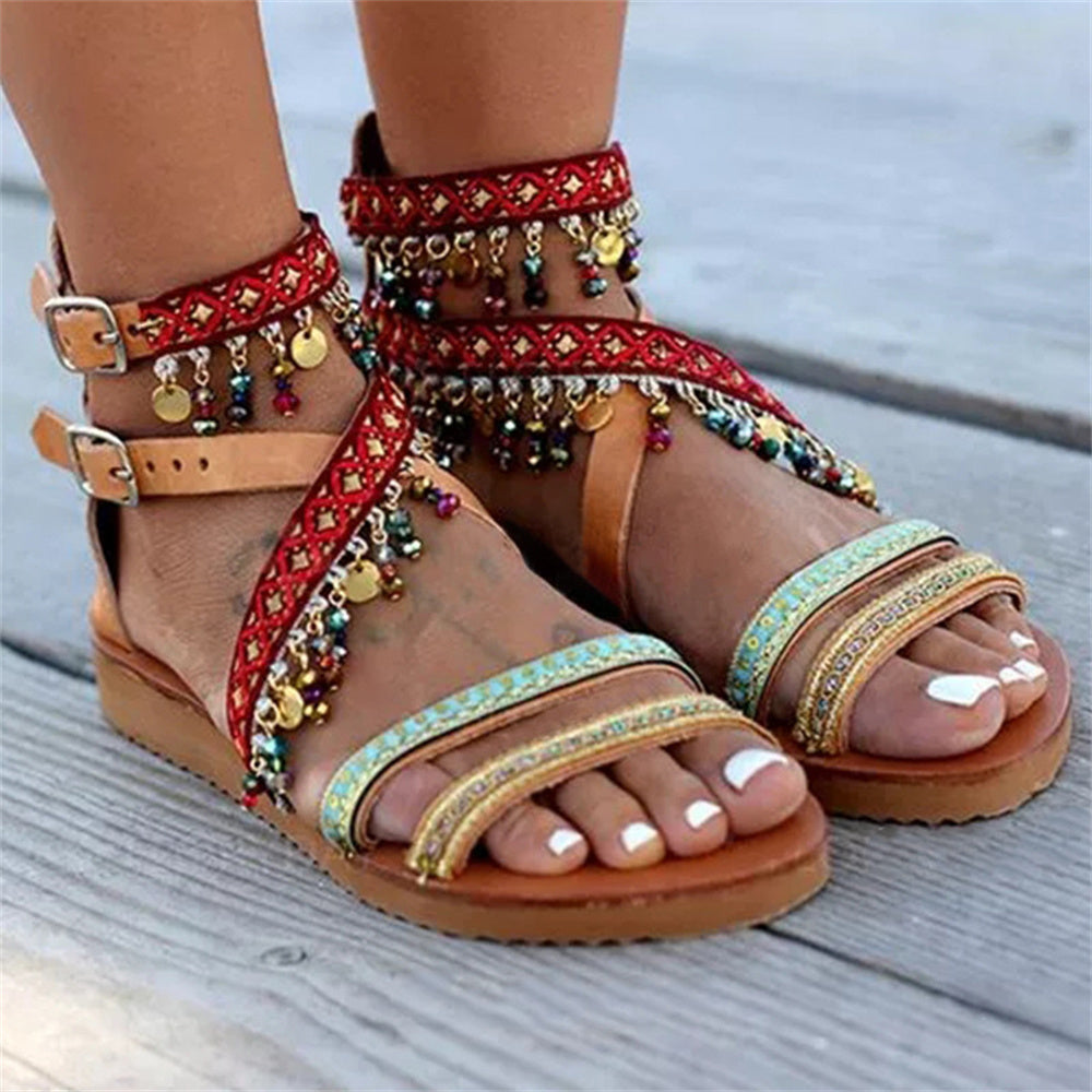 Zapatos de mujer de estilo étnico bohemio y talla grande para mujer