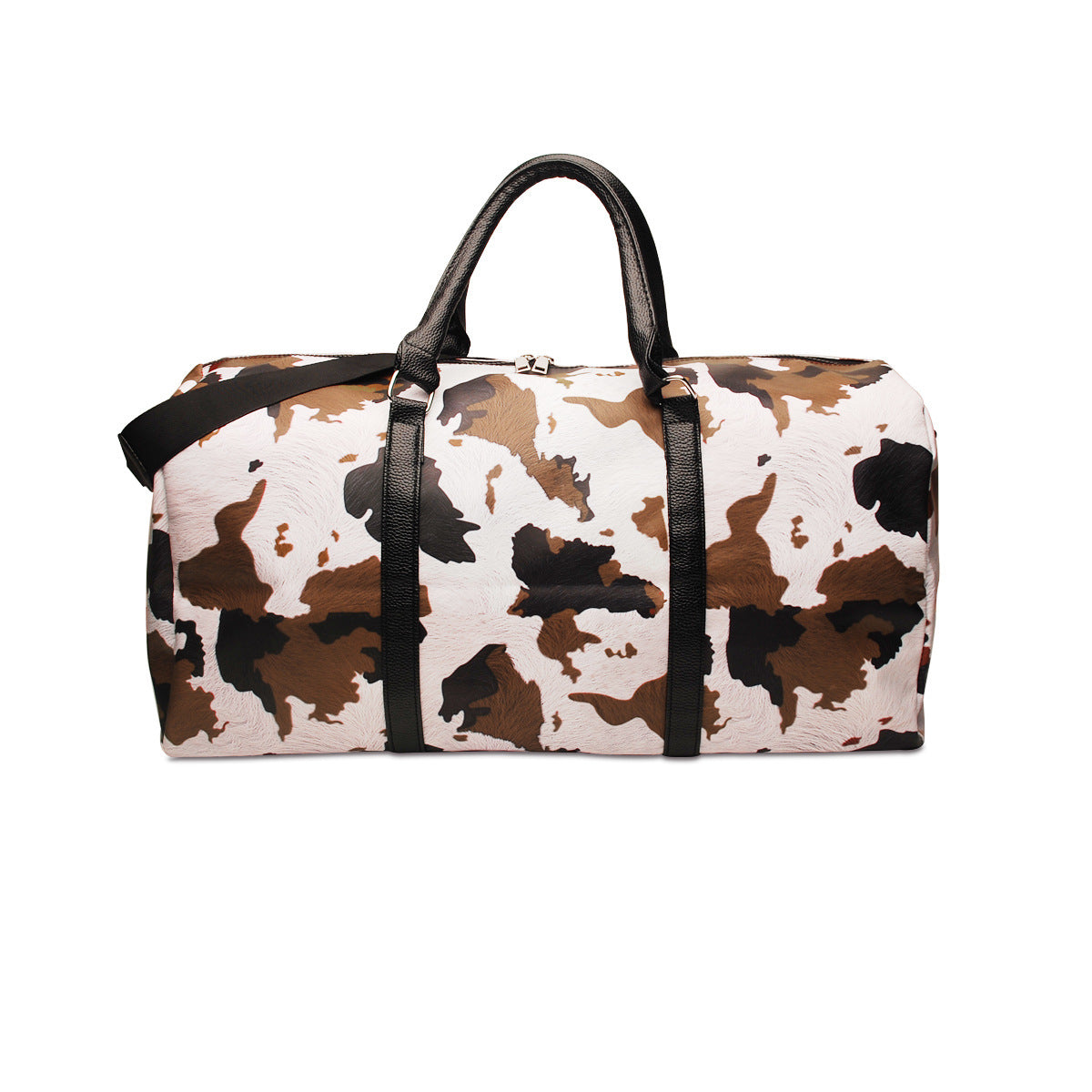 Bolsa de viaje con estampado de leopardo brillante, estilo europeo y americano, con correa para el hombro y asa de PU, bolsa de equipaje portátil