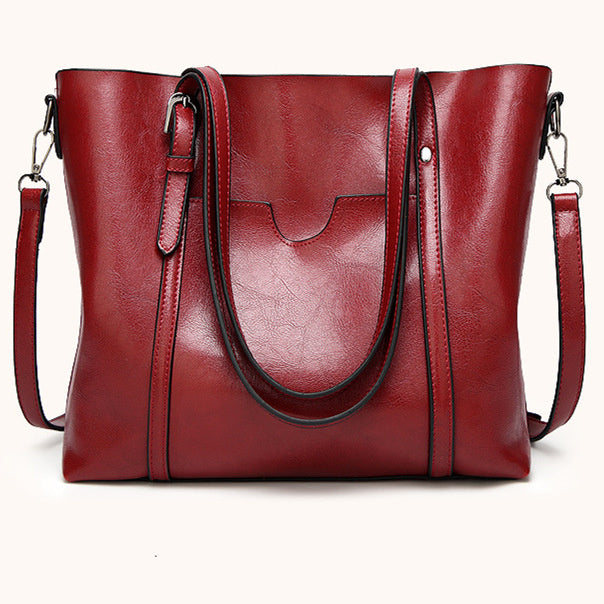 Large-capacity Soft Leather Bag Simple And Versatile