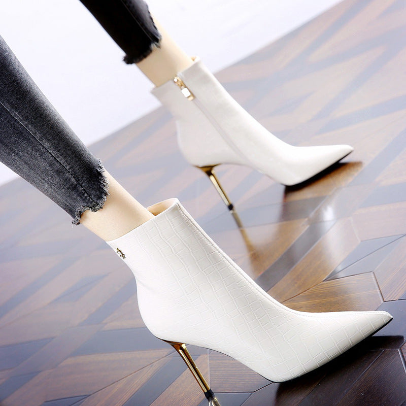 Pointed High Heels Patent Leather Stilettos