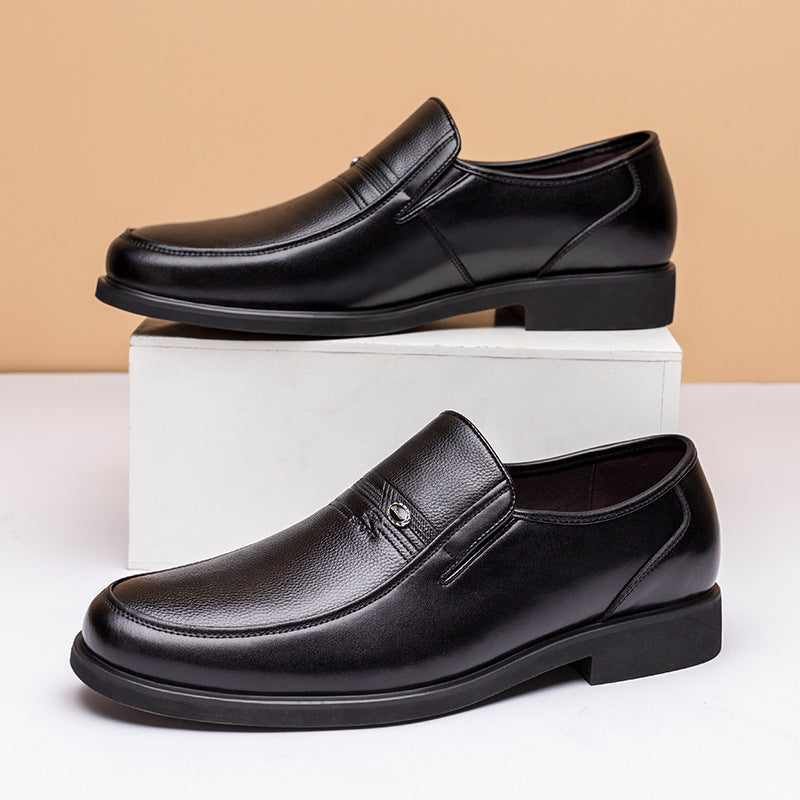 Zapatos casuales de negocios de estilo inglés de cuero genuino para hombres