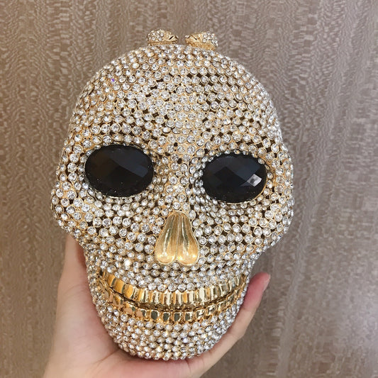 Organizador de cenas con forma de calavera de diamante para mujer