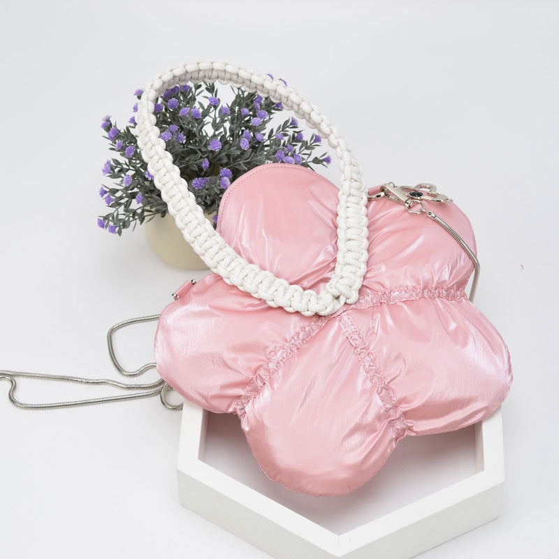 Sac à main tissé à fleurs de petite taille pour femme