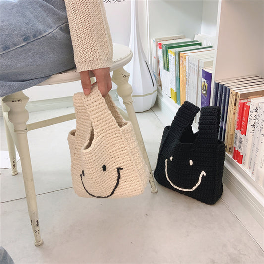 Hand Crocheted Wool Tote Backpack Material Bag