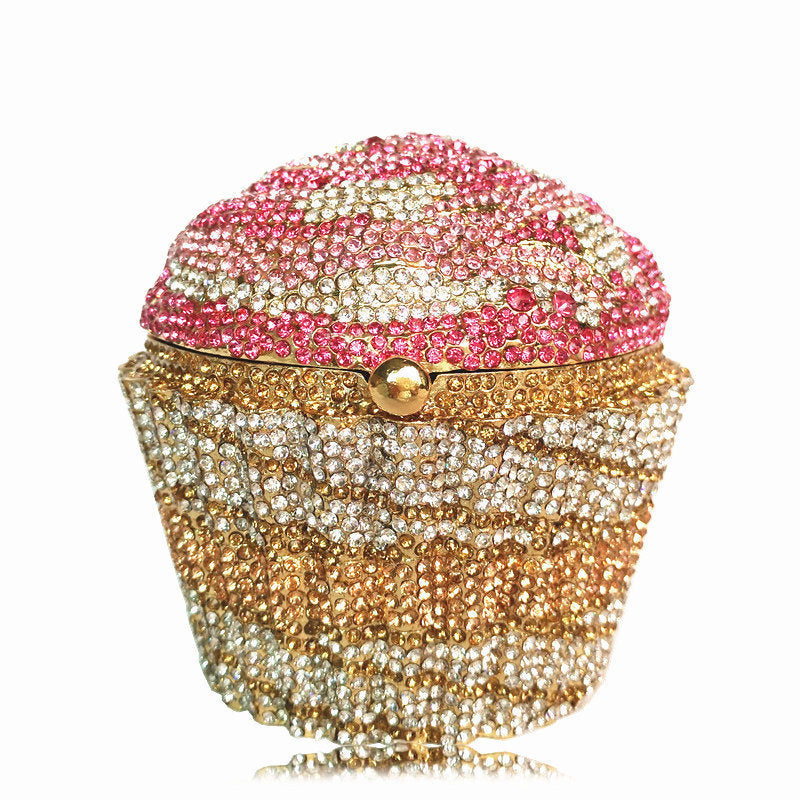 Petit gâteau crème glacée sac plein de diamants en métal diamant banquet femme