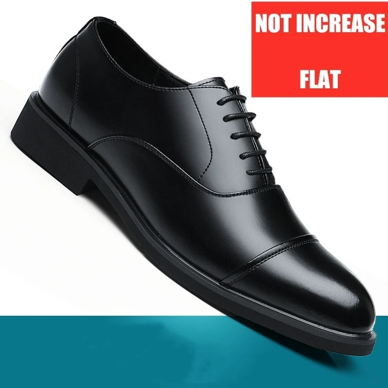 Zapatos de cuero para hombre con plantilla que aumenta la altura y punta puntiaguda para bodas