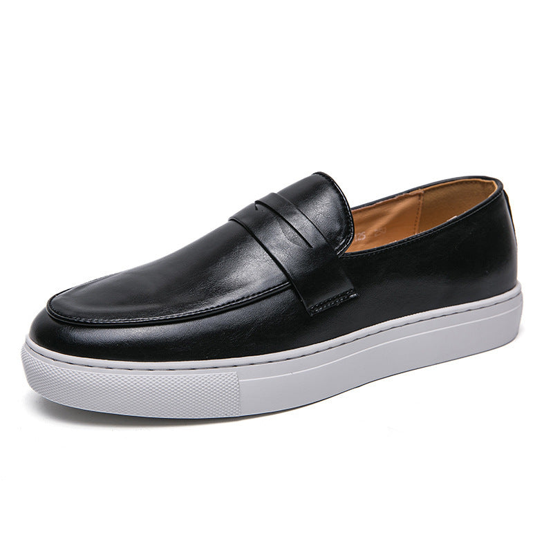 Zapatos de tabla de talla grande para hombre, zapatos casuales de cuero para negocios