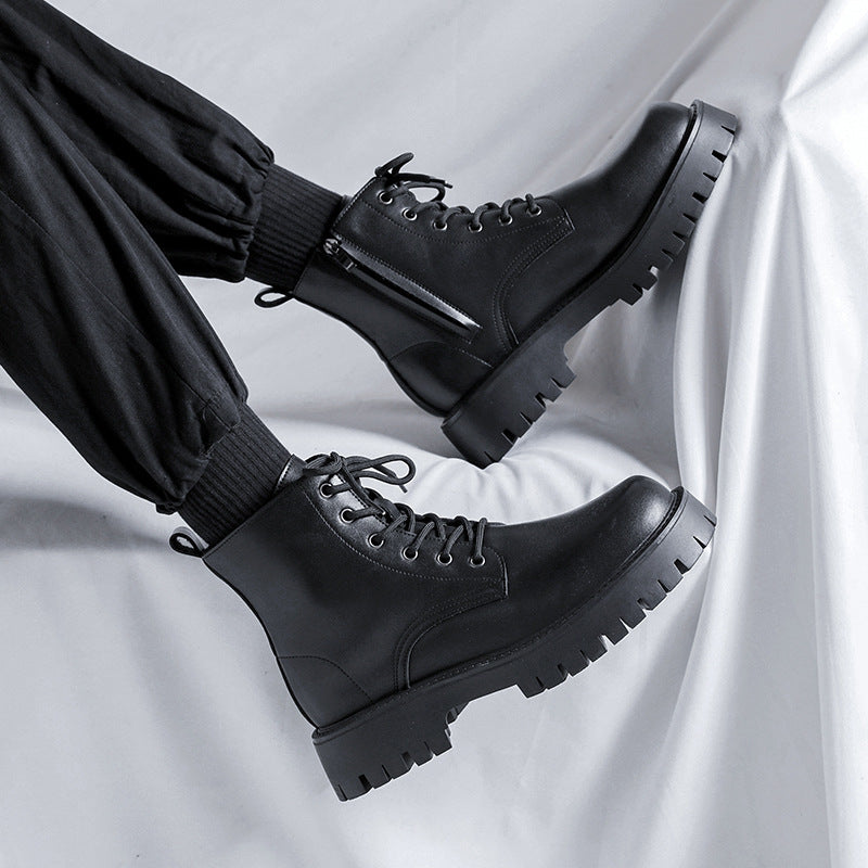 Bottes montantes en cuir pour hommes