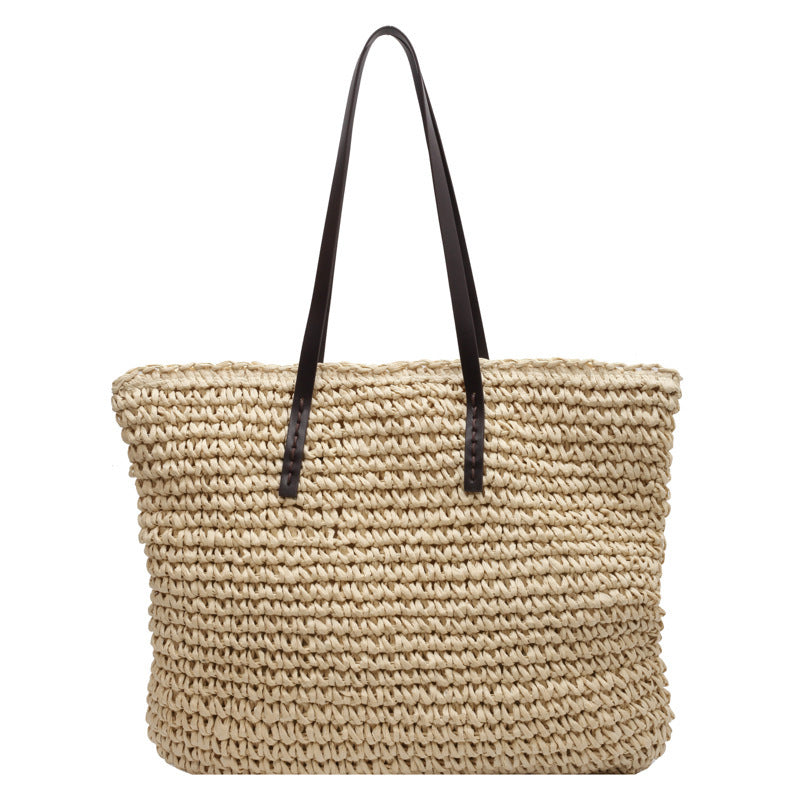 Sac de paille de style forêt pour femme, idéal pour les vacances d'été