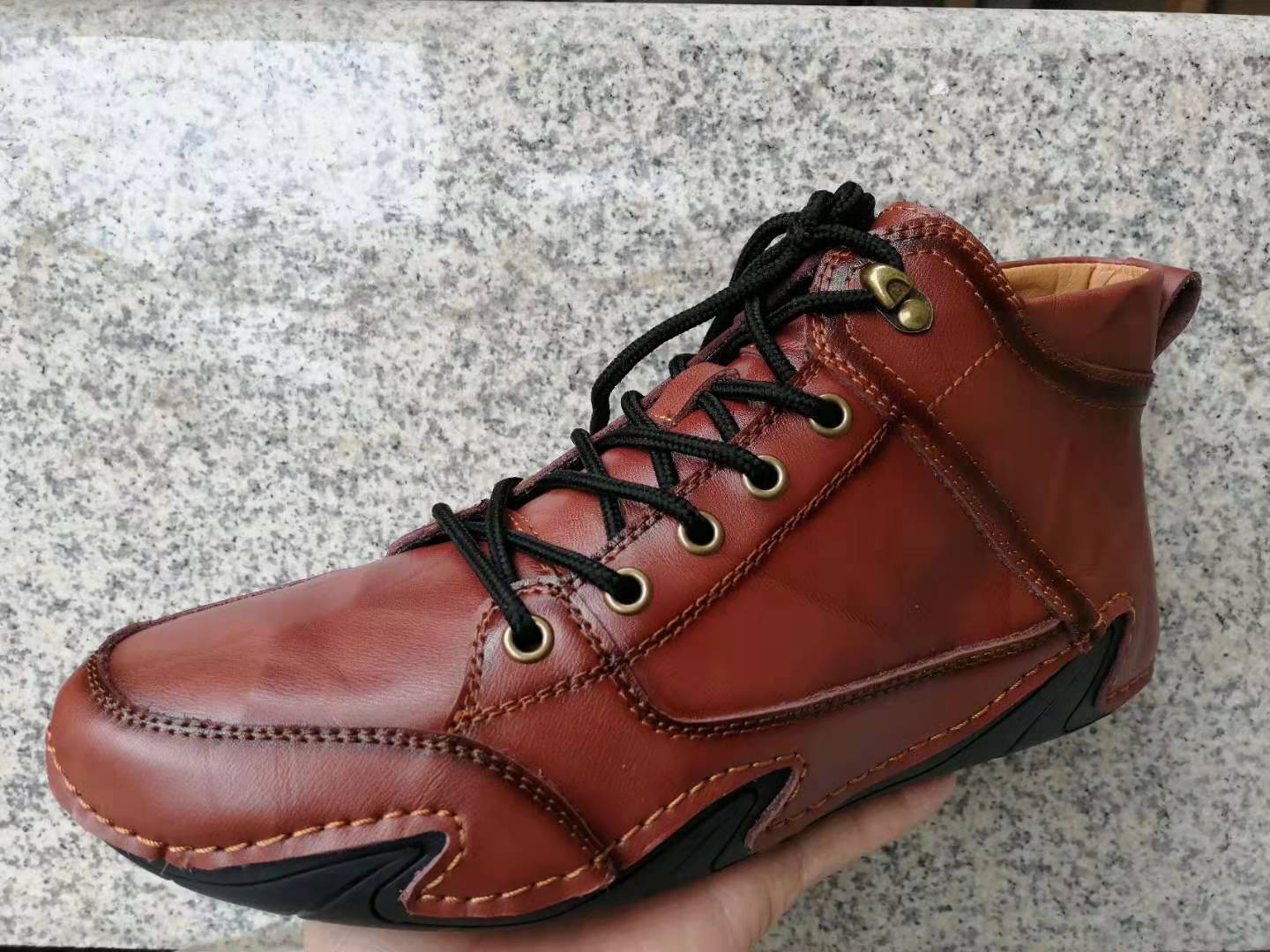 Zapatos casuales de cuero con suela blanda para hombre