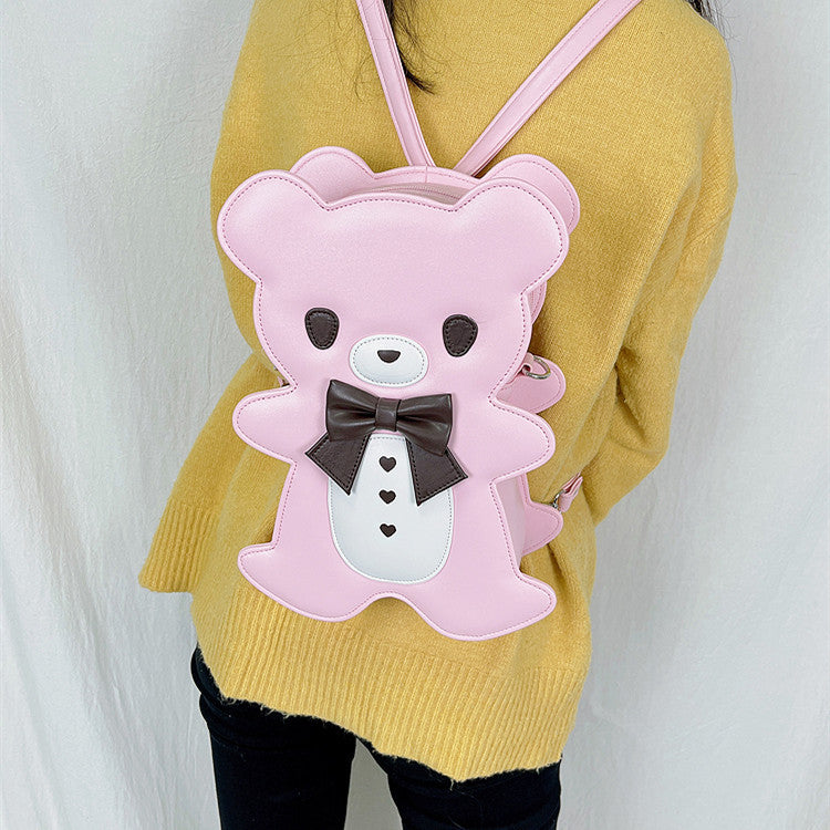 Women's Cute Bear Shaped Handheld One Shoulder Crossbody Bag