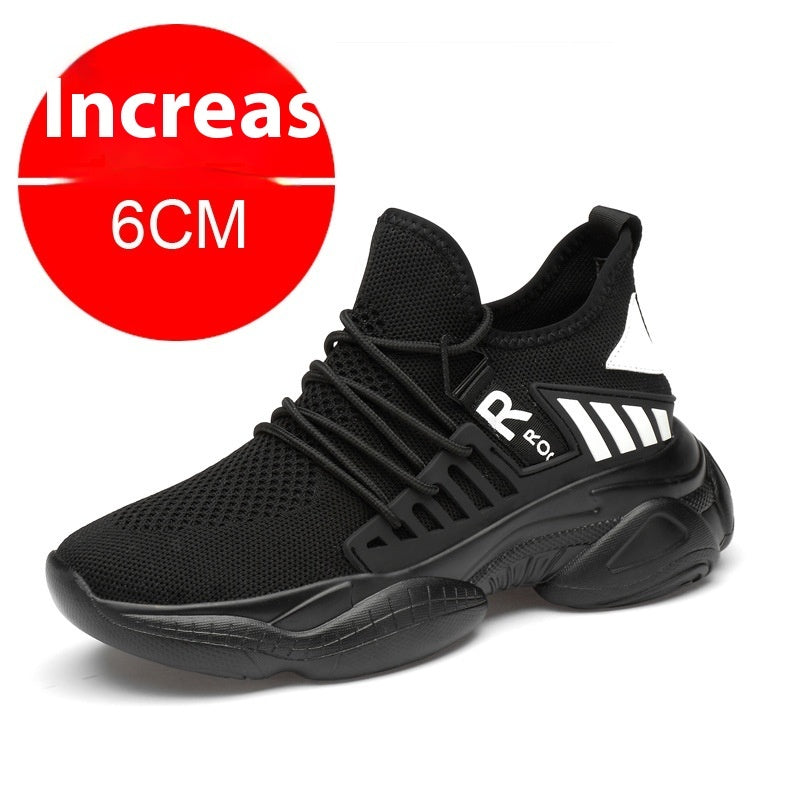 Zapatos casuales deportivos con tacón alto y estilo moderno para hombre con elevador