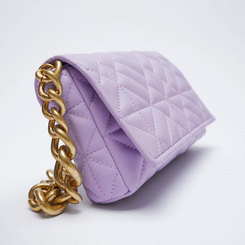 Diamond Thick Chain Flower Color Underarm Shoulder Bag