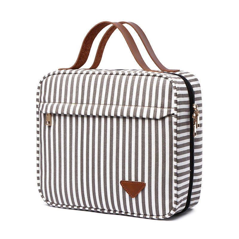 European And American Trendy Striped Portable Large-capacity Cosmetic Storage Bag